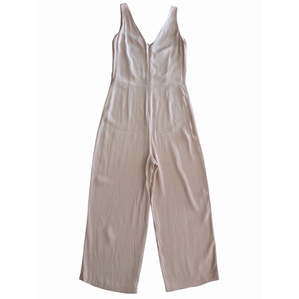 Massimo Dutti Blush Pink Jumpsuit Sleeveless V-Neck Wide Leg US 4 EU 36 - Picture 5 of 13
